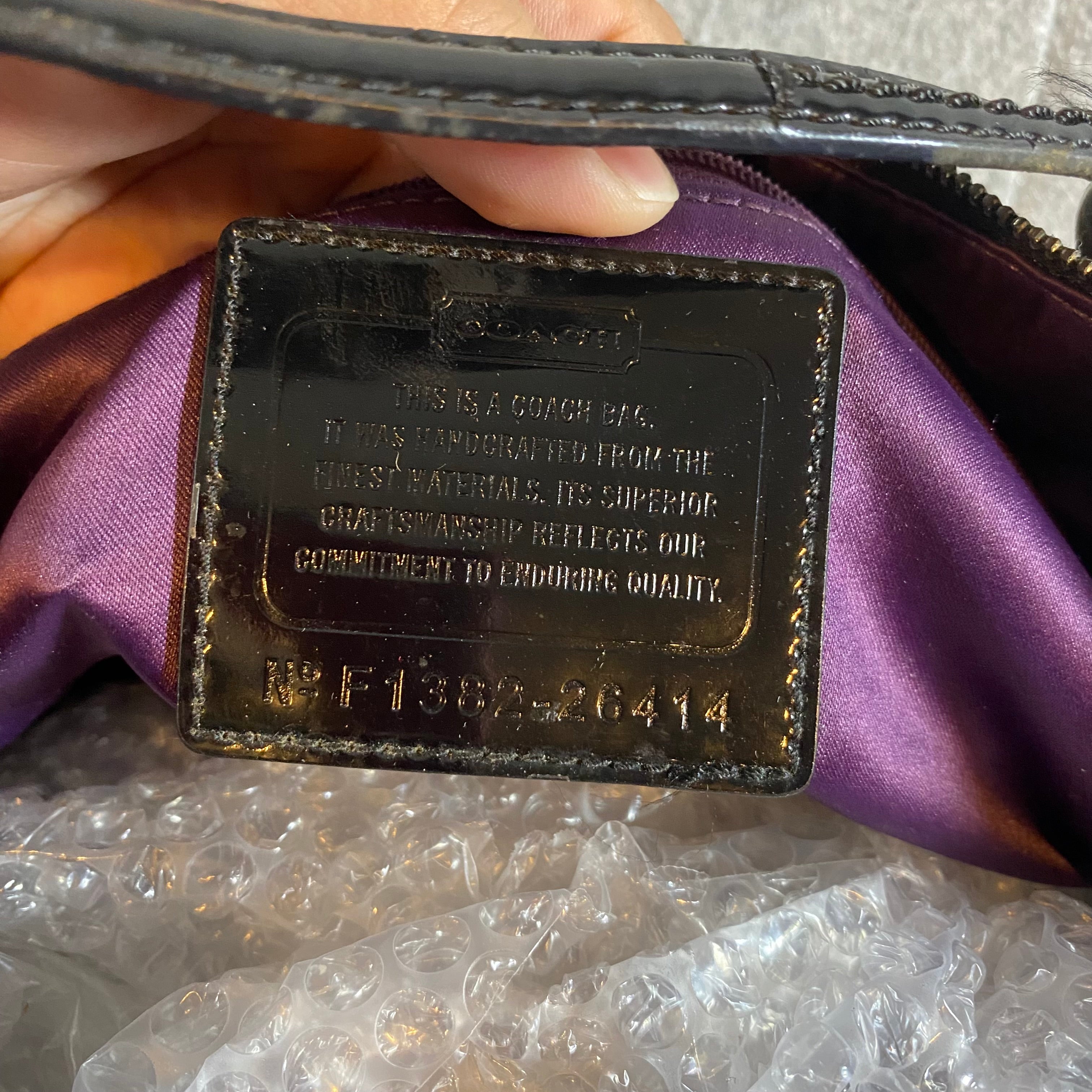 Coach Purse Black J1382-26414 Poppy Metallic Hand Bag Purse Tote (Flaws)